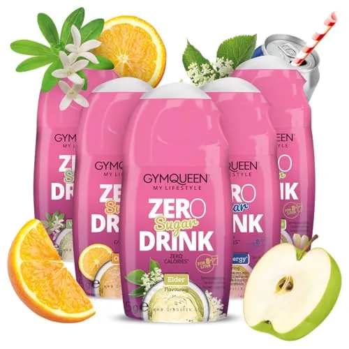 GymQueen Zero Sugar Drink 5er Box, zuckerfrei, Getränkesirup in praktischen 65ml Fläschchen, ideal für Training und Alltag