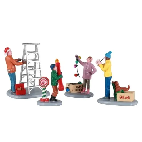 Lemax - Getting Ready to Decorate, Set of 4