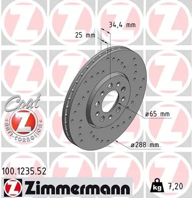 Produktbild Zimmermann Bremsscheibe SPORT Z 100.1235.52