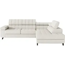 MIRJAN24 Ecksofa Nord - Beige, L-Form mit Schlaffunktion und Bettkasten - Sofas: Geräumiges Ecksofa Nord mit praktischer Schlaffunktion und Bettkasten. Ideal für Gästeübernachtungen und platzsparend.