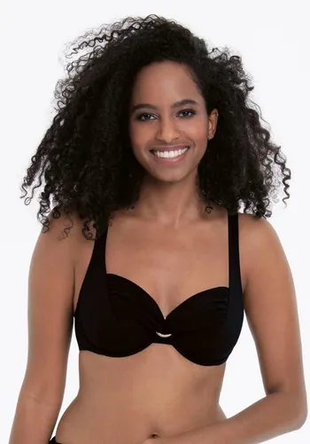 Rosa Faia Bügel-Bandeau-Bikini-Top Hermine - Bademode, chlorresistent und schnell trocknend, ideal für den Strand oder Pool, in elegantem Schwarz und Größe 48.