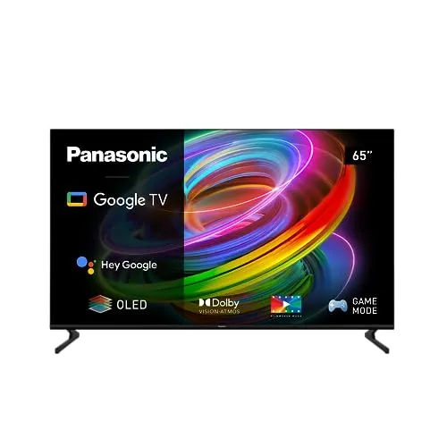 Panasonic TX-65MZ700E, 65 Zoll 4K Ultra HD OLED Smart 2023 , High Dynamic Range (HDR), Dolby Atmos & Dolby Vision, Android TV, Google Assistant, Chromecast, 2 fuß-sockel, Fernbedienung, Schwarz