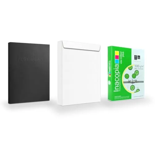Bewerbungsset - 10 Stück 3-teilige Bewerbungsmappen Schwarz mit Premium Bewerbungspapier - Optimales Bewerbungsmappen-Bundle: 10 dreiteilige Mappen, 250 Blatt Premium-Papier und 10 Versandtaschen in Weiß. Ideal für einen professionellen Auftritt und sicheren Versand Deiner Unterlagen.