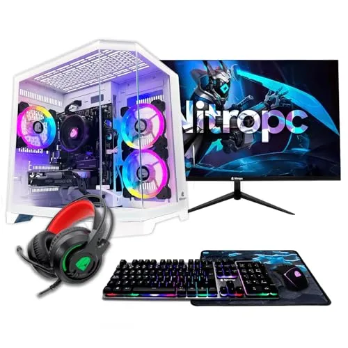 NitroPC - Silver Pack | Komplett-PC Gaming (AMD Ryzen 5 5500 6/12 4.2GHz, RTX 3050 6GB, RAM 16GB, M.2 1TB, Windows 11 | WiFi, 24