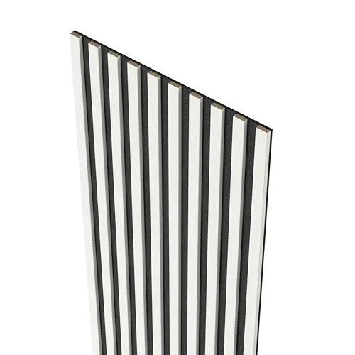 MEBANO Akustikpaneele Holz 240 x 53 cm - Weiß Semi-Matt - Moderne Akustikelemente mit hervorragender Schallabsorption, ideal für stilvolle Wohn- und Büroumgebungen. Die Kombination aus MDF und Filz sorgt für eine warme Ausstrahlung.