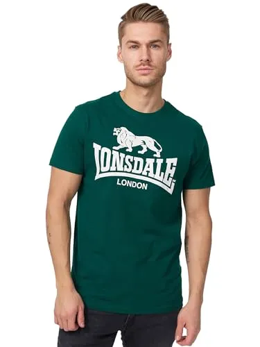 Lonsdale Herren T-Shirt normale Passform LOGO, Bottle Green, XXL