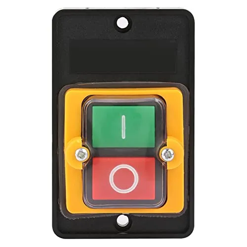 Drucktastenschalter Sicherheitsschalter wasserdicht staubdicht AC 220V/380V 10A EIN/AUS-Taste für mechanische Systeme Nullspannungsschalter Schutzschalter Druckknopfschalter eingebettet