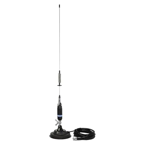 Albrecht S75 CB-Funk Antenne mit Magnetfuß und 4 m Kabel von Albrecht