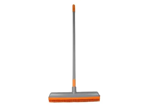 Gravidus Gummibesen mit Teleskopstiel und Wasserabziehkante/Schabkante - effektive Reinigung für Haare und Staub auf Teppichen, Fliesen und mehr