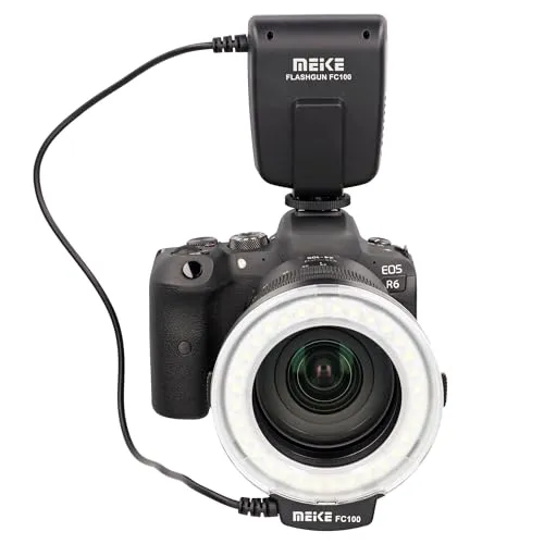 Produktbild Makro Ringblitz Ringleuchte DSLR SLR Kameras Blitz Dauerlicht auch für Videoaufnahmen FC100