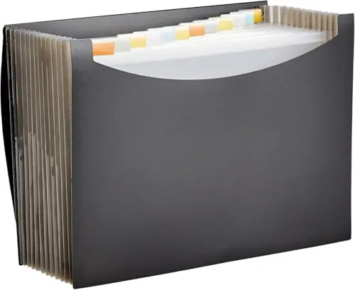 Amazon Basics Dokumentenmappe A4, Fächermappe, Schwarz von Amazon