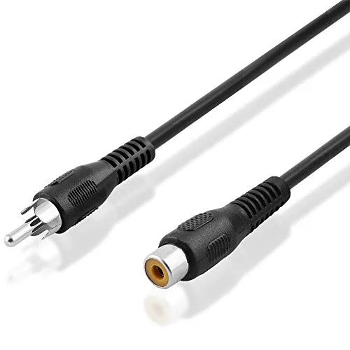 BestPlug 10 Meter RCA Video Kabel Verlängerung, Cinch Stecker männlich auf Cinch Buchse Kupplung weiblich, Schwarz