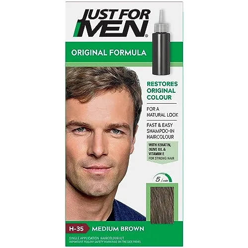 Just For Men Formel Haarfarbe in Mittelbraun, Die Natürliche Haarfarbe wiederherstellt, H35