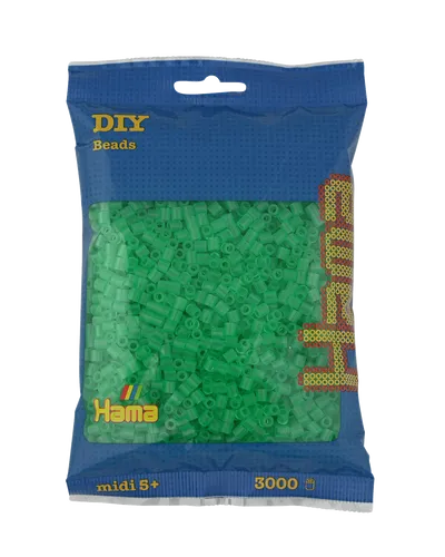 Hama Midi Bügelperlen - Transparent-Grün 201-16 Ø 5 mm Hama Perlen Steckper 3000