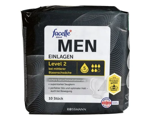 facelle Inkontinenz-Einlage MEN Level 2, 10 Stück