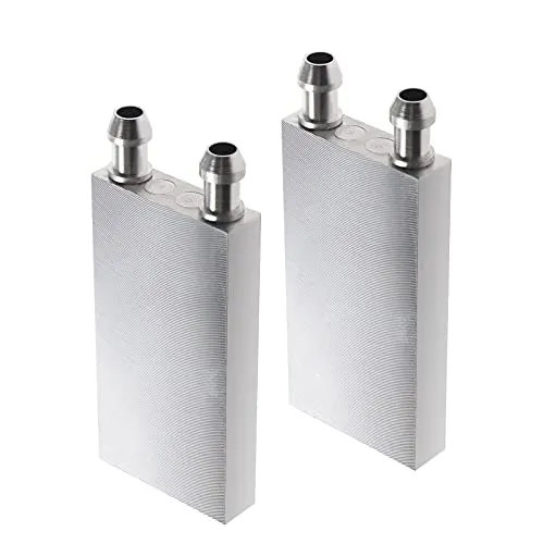 Be In Your Mind 2 x Wasserkühlungsblock aus Aluminium, 40 x 80 x 12 mm, für Wasserkühler, Kühlkörpersystem, CPU Grafikheizkörper mit 9 mm Düse