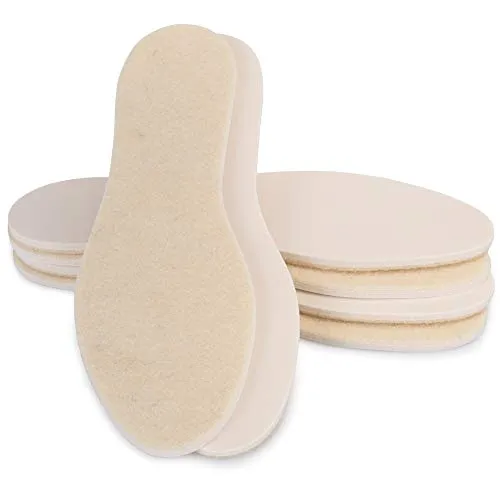 SULPO Einlegesohlen mit Schafwolle & Latex - Warme Isolierende Winter Schuheinlagen aus Wolle - Thermo Schuheinlagen mit natürlicher Schafswolle - Einlagen für Winterschuhe / 3 Paare,45,Beige