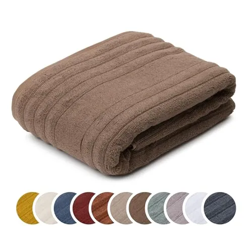 liebling Badetuch Luxus Bio Baumwolle, Serie Marseille, 770 gr. / m², 100 x 150 cm, Ökotex, 60 Grad, saugstark, schnelltrocknend, Farbe: Stein