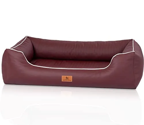 Knuffelwuff orthopädisches Hundebett Lovelock M-L 85 x 63cm Weinrot - Orthopädisches Hundebett für alle Größen, mit abnehmbarem Bezug für einfache Reinigung und exzellenter Formstabilität für optimalen Komfort und Gelenkentlastung.