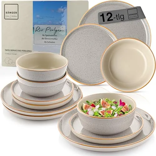 SÄNGER Rio Perlgrau Tafelservice 12-teilig in grau von Sänger