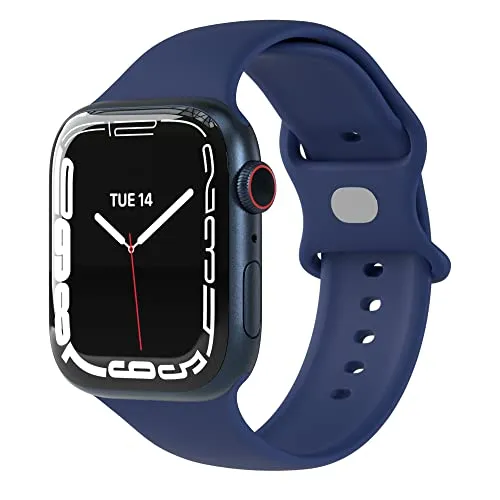 EAZY CASE Sport Armband kompatibel mit Apple Watch 38mm / 40mm / 41mm / 42mm verstellbares Silikon Ersatzarmband Sport Loop Band für Apple Watch Serie 11 10 9 8 7 6 5 4 3 2 1 SE für Damen Herren Blau