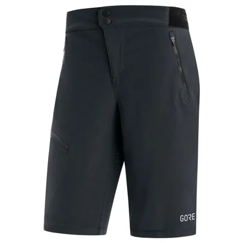GORE WEAR Damen Drive Jacke Shorts, Schwarz, 34 EU - Hochwertige Damen Fahrradshorts für warme Tage, mit atmungsaktiven GORE Selected Fabrics für optimalen Feuchtigkeitstransport und Komfort. Verstellbarer Taillenbund und reflektierende Details sorgen für Sicherheit und Passgenauigkeit.
