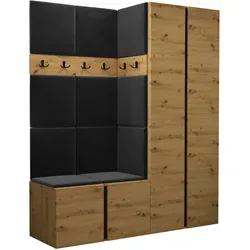 Mirjan24 Garderoben-Set Eiche Artisan Anthrazit 158x186 cm