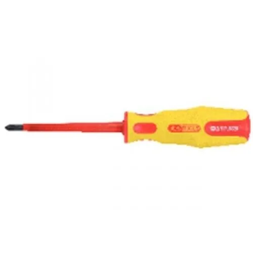KS Tools 117.0532 ERGOTORQUE VDE PZ-Schraubendreher PZ0 - Isoliert nach IEC 60900, ergonomischer 2-Komponentengriff und brüniert aus S2-Spezialstahl