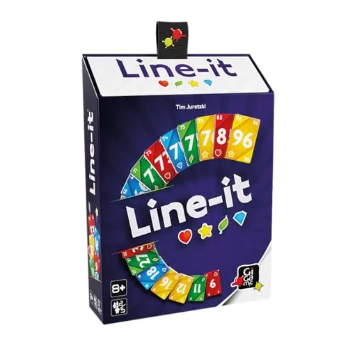 Gigamic, Line-it, Familienspiel, Kartenspiel, 2-5 Spieler, Ab 8+ Jahren, 20 Minuten, Deutsch, Mehrfarbig, bunt