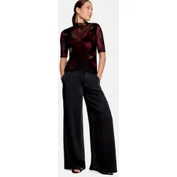 Zero Stoffhose Damen mit weitem Bein Schnallen schwarz 40