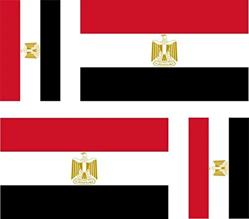 Akachafactory 4 x selbstklebend Sticker Auto Moto Koffer Laptop Flagge Ägypten Ägyptische
