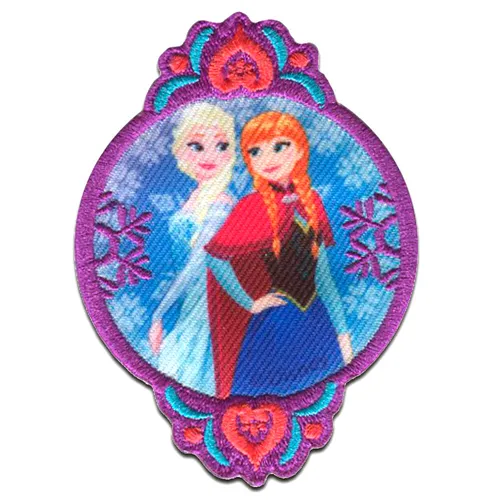 Aufnäher / Bügelbild - Disney Frozen DIE EISKÖNIGIN ELSA & ANNA 1 - blau - 7x6cm