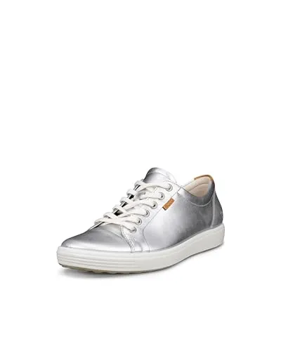 ECCO Damen Soft 7 430003 Nubuck Metallic Silver Trainer 41 EU