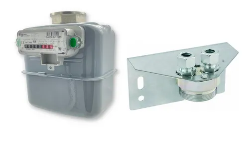 Produktbild Set aus SAMGAS Gaszähler (geeicht) und Halteplatte G 4