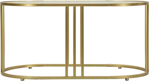 Couchtisch Tavolo 90 x 50 x 45 cm aus Metall mit Glas in Gold - Eleganter Couchtisch im modernen Design mit Marmor-Effekt. Maße: 90 x 50 x 45 cm, ideal für Ihr Wohnzimmer. Hochwertiges Metallgestell für Stabilität und ein strahlendes Gold-Finish, das Akzente setzt.