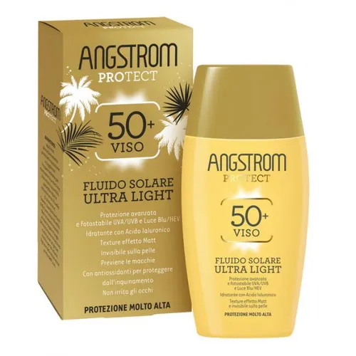 Angstrom Protect Sonnenfluid Ultra Light Gesicht LSF 50+, Fotostabiler UVA/UVB und Blaulicht/HEV, mit Hyaluronsäure, 40 ml