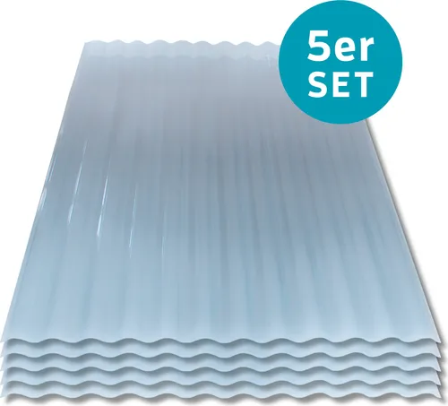 Kaiser Kunststoff Wellplatte Sinus | 900 mm x 1200 mm | 5er SET | 0,8 mm Stärke - Xtra Strong Polycarbonat | Bruchsicher und witterungsbeständig | Ideal für Terrassendächer, Carports und mehr | Einfache Verarbeitung für vielseitige Anwendungen.
