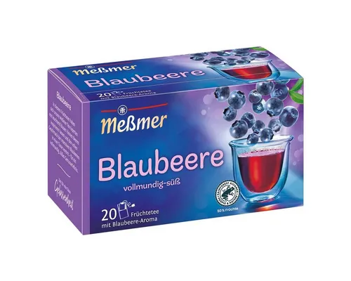 Meßmer Blaubeere Tee | 20 Teebeutel | Vegan & Glutenfrei