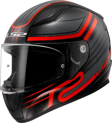 LS2 Helm Rapid II Circuit FF353 schwarz/rot Größe L - Motorradhelme - Sportlicher Helm aus leichtem Polycarbonat mit Quick Release Ratschluss für optimalen Komfort und Sicherheit.