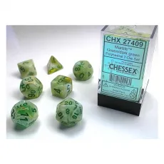 Chessex Würfel - Marble Green/dark green (7-Würfelset) 292526