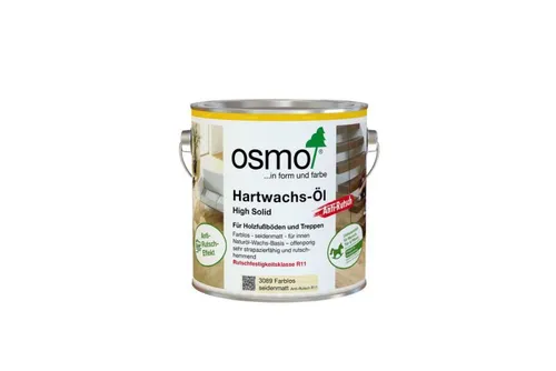 Osmo Hartwachs-Öl Anti-Rutsch Extra Farblos Seidenmatt 2,50 l - Hochwertiges Hartwachs-Öl von Osmo, ideal für rutschfeste Oberflächen. Schützt und pflegt Holz mit seidenmattem Finish, perfekt für Möbel und Böden.