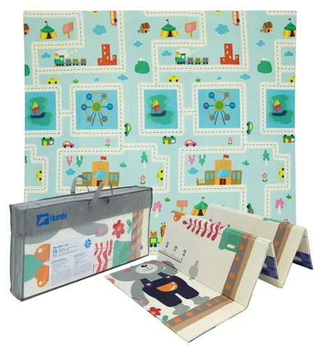 HUMBI Kinder Baby Spielmatte Krabbelmatte XPE Schaumstoff Doppelseitig Bildung