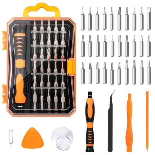 Brencco Schraubendreher Set 37-teilig, Feinmechaniker Werkzeug Set für Handys, Computer, Spielkonsolen und Brillen