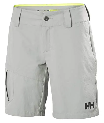 Helly Hansen Damen W Qd Cargo Shorts, Grau-nebel, 31 EU - Damen Outdoor Shorts aus schnelltrocknendem Stretchmaterial, ideal für alle Abenteuer. Mit praktischen Taschen für Ihre Essentials und optimalem Komfort.
