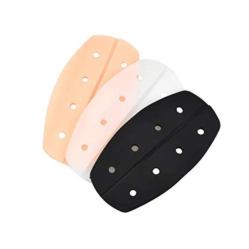 Fodlon BH Gurt Kissen, 3 Paar BH Trägerpolster Silikon-Schulterpolster Weiche BH Gurt Halter rutschfeste Atmungsaktiv Schulterpolster Antirutsch BH Träger Kissen Pads, Schwarz, Weiß, Beige
