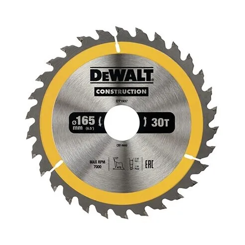 PIŁA TARCZOWA DO DREWNA 165/30MM, 30 ZĘBÓW DEWALT 5035048095546