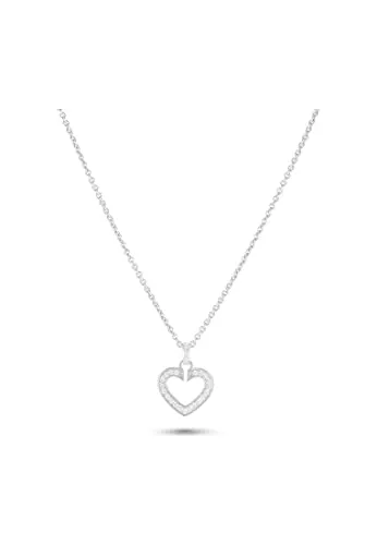 JETTE Damen-Kette 925er Silber mit Zirkonia - Elegante Kette aus rhodiniertem 925er Silber, mit 23 funkelnden Zirkonia, ideal als Geschenk in einer stilvollen JETTE Geschenkbox.