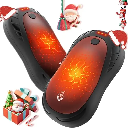FANDLISS Handwärmer Elektrisch, 2er Tragbare Taschenwärmer Handwärmer Wiederaufladbar 6000 mAh Hand Warmers 3 Heizmodi Schnelles Aufheizen,Ideal Warmes Geschenk für Outdoor Sport,Camping im Winter