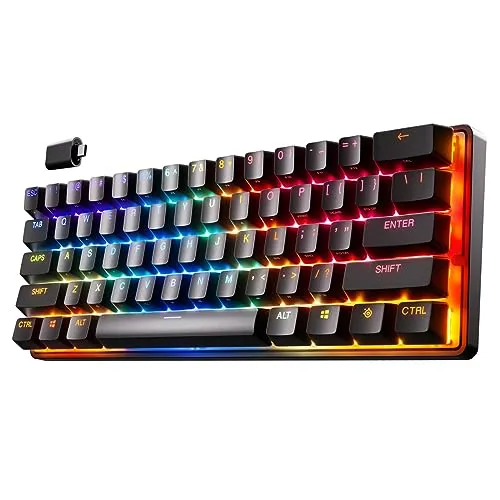Steelseries Apex Pro Mini Wireless - Funk Gaming-Tastatur Deutsch QWERTZ, höchste Geschwindigkeit und Präzision mit anpassbaren OmniPoint 2.0-Schaltern