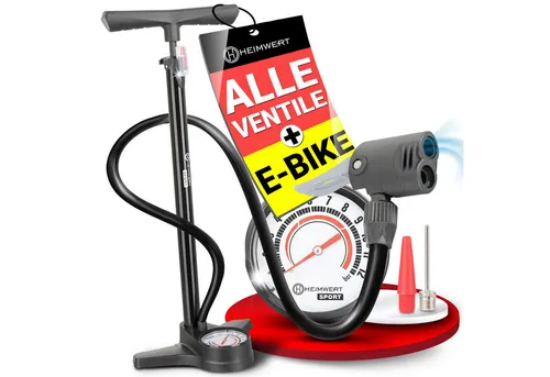 HEIMWERT Luftpumpe Fahrradpumpe Premium für alle Ventile